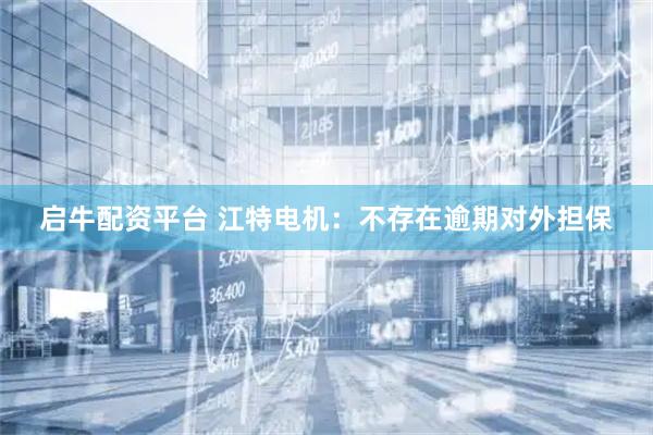 启牛配资平台 江特电机：不存在逾期对外担保